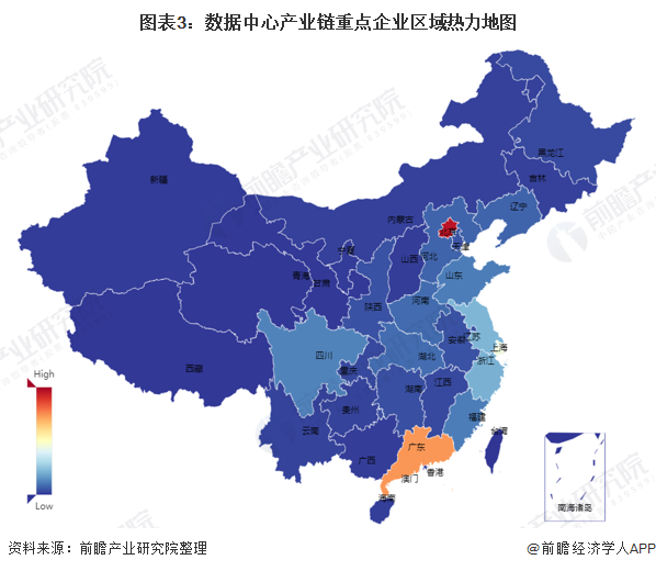 数据中心产业链重点企业区域热力地图